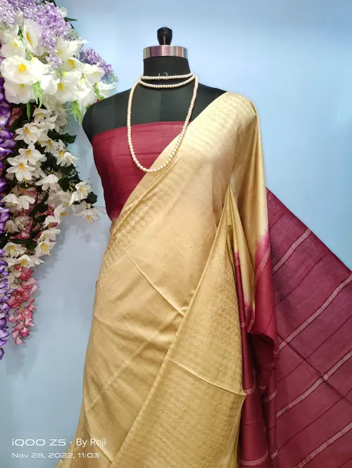 Graceful Kota Viscose Silk Saree with Elegant Dupion Borders